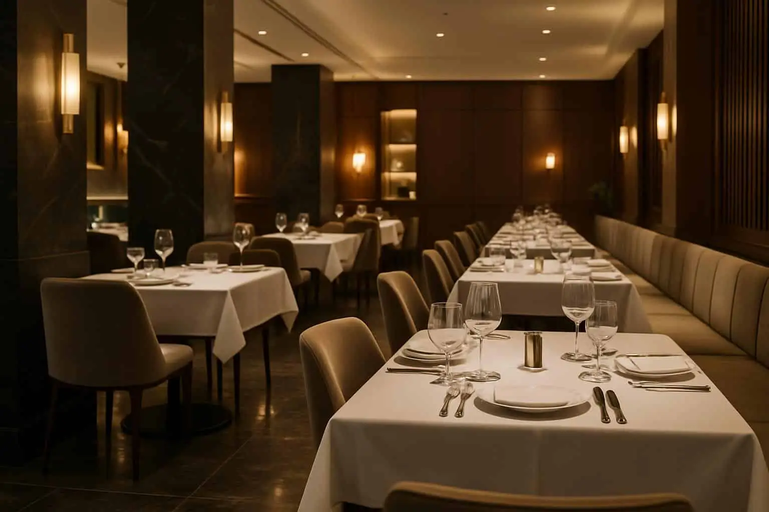 Cleaning robot in a restaurant setting